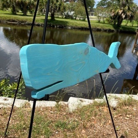 Chunky Sperm Whale cut-out - Aqua: 7-7/8" x 29-3/16"