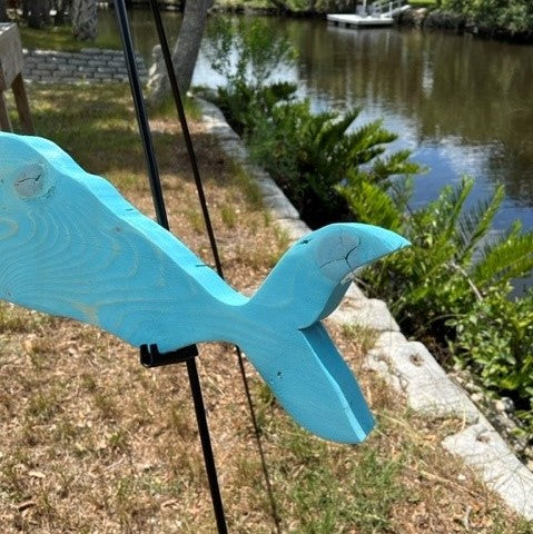Chunky Sperm Whale cut-out - Aqua: 7-7/8" x 29-3/16"