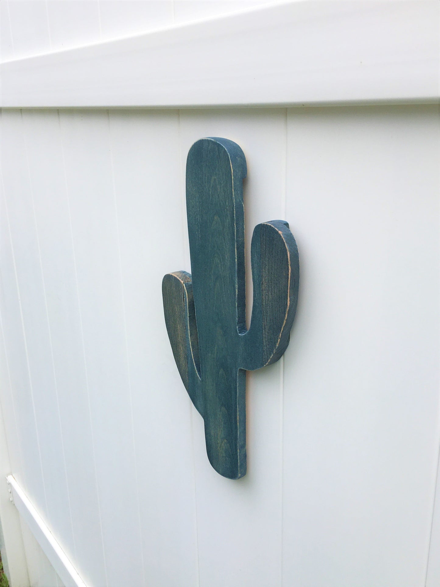 Pallet Cactus Cut-out Wall hanging - worn navy