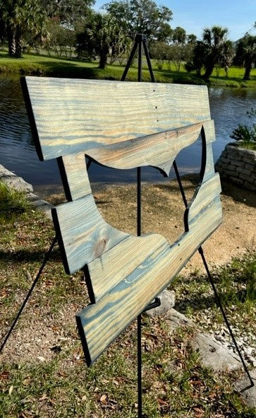 Pallet Wood Whale Tail Relief in Navy: 24"H x 37-7/8"W