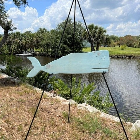 Chunky Sperm Whale cut-out - Bleached Blue: 7-3/4" x 29"