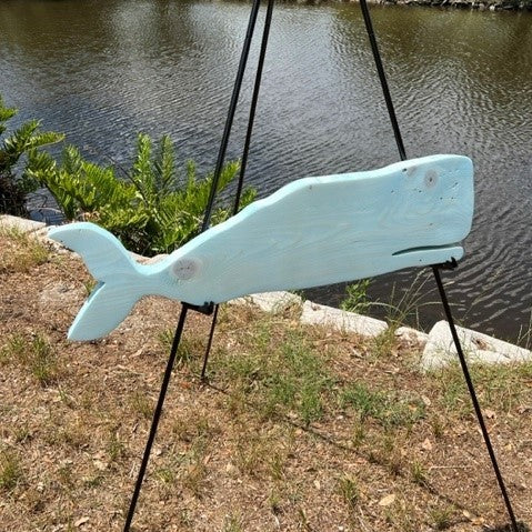 Chunky Sperm Whale cut-out - Bleached Blue: 7-3/4" x 29"